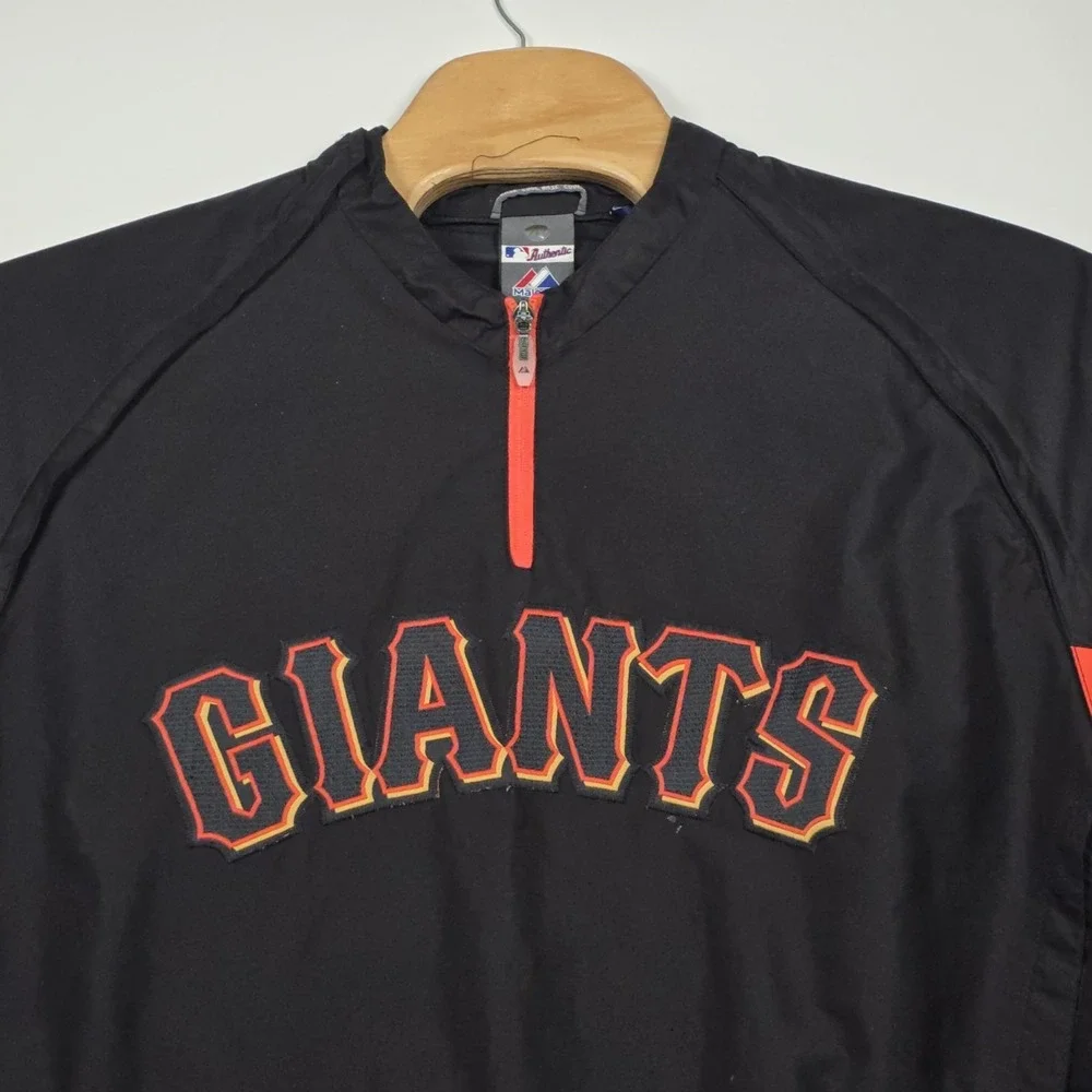 San Francisco Giants Majestic Authentic Jacket Men XL Convertible Sleeve 1/4 Zip
